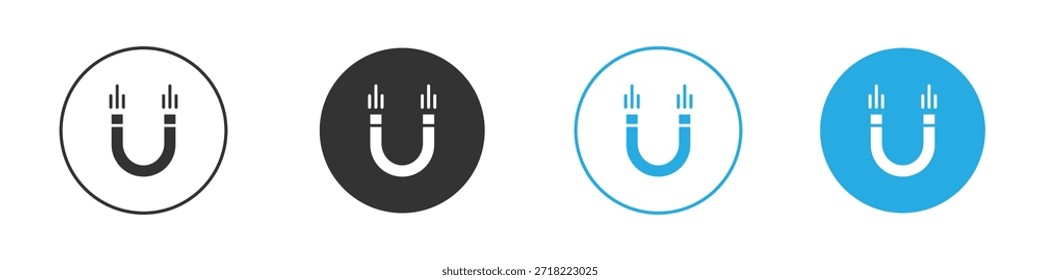 Ícone de ímã para app e web design. Ilustração de elemento simples.