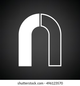 Magnet icon. Black background with white. Vector illustration.