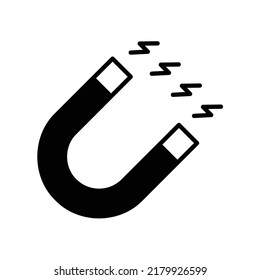 Magnet icon in black solid style