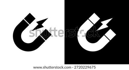 Magnet icon black and white filled.