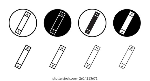 Magnet icon Black and white outline vector
