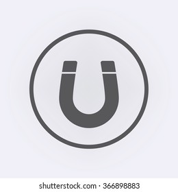 Magnet icon in circle . Vector illustration