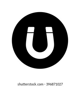 Magnet icon in circle . Vector illustration