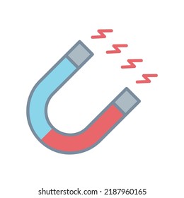 Magnet icon in colorful filled line style
