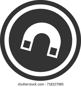 Magnet icon , dark circle sign design
