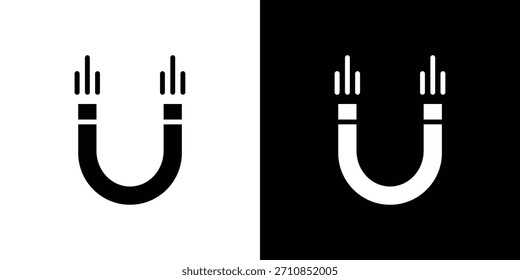 Icono de imán de diseño de Vector de colección.