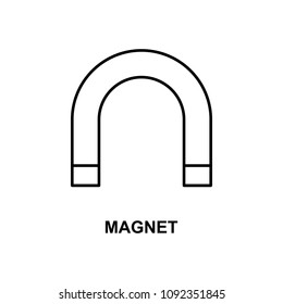 magnet icon. Element of simple web icon with name for mobile concept and web apps. Thin line magnet icon can be used for web and mobile on white background