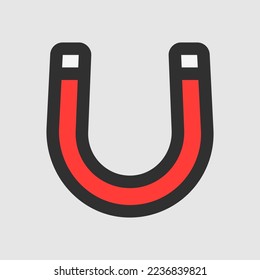 Magnet icon in filled line style about laboratory, use for website mobile app presentation