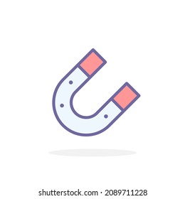 Magnet icon in filled outline style. For your design, logo. Vector illustration.