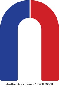 Magnet Icon. Flat Color Design. Vector Illustration.