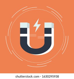 Magnet icon flat design. vector illustration