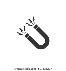 Magnet icon flat. Illustration isolated vector sign symbol