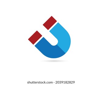 Magnet icon in flat style. Attract vector illustration on white isolated background. Electromagnetic business concept.