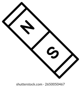 ícone de ímã plano fino contorno arte logotipo