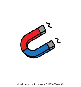 Magnet icon flat vector illustration