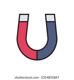 Icono de imán ilustración vectorial plana.