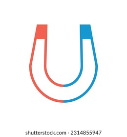 Magnet icon flat vector illustration.