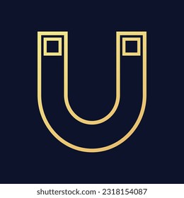 Magnet icon flat vector illustration.