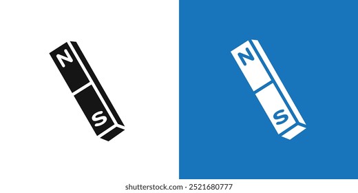 Magnet icon Flat vector set outline