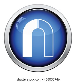 Magnet icon. Glossy button design. Vector illustration.
