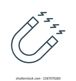 Magnet icon in grey outline style
