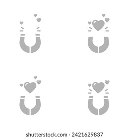 magnet icon, heart attraction on a white background, vector illustration