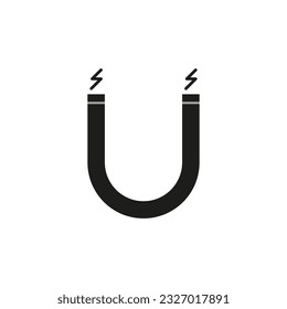 magnet icon. Horseshoe symbol electromagnet. Vector illustration. stock image.