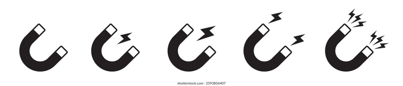 Magnet icon. Magnet icons set.