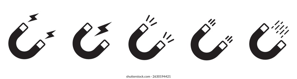 Magnet icon. Magnet icons set.