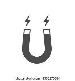 Ícone de ímã isolado no fundo branco. Ilustração vetorial.