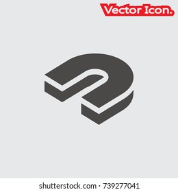 Magnet icon isolated sign symbol and flat style for app, web and digital design. Vector illustration.