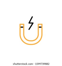 Magnet icon. Line and two colour design template