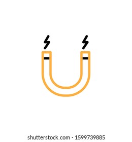 Magnet icon. Line and two colour design template