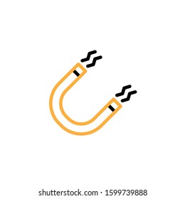 Magnet icon. Line and two colour design template