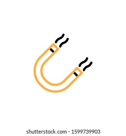 Magnet icon. Line and two colour design template