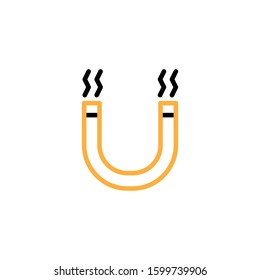 Magnet icon. Line and two colour design template