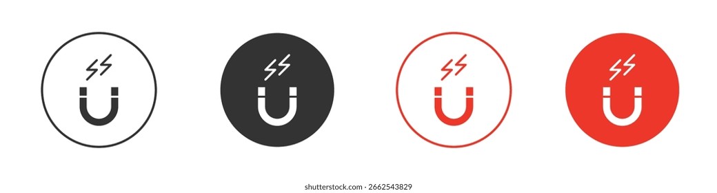 Magnet icon for logo, vector sign symbol for design