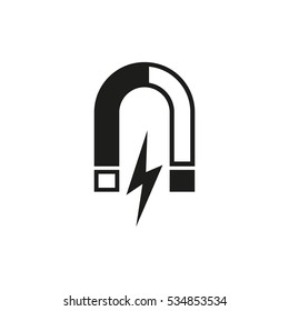 Magnet icon. Magnetic and attract, physics symbol. Flat design. Stock - Vector illustration