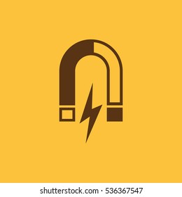 Magnet icon. Magnetic and attract, physics symbol. Flat design. Stock - Vector illustration