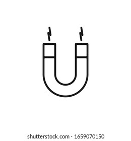 Magnet-Ikone, Magnetismus und Attraktion. Flaches Design, Vektorillustration Illustration.