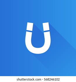 Magnet icon in Metro user interface color style. Object electromagnet metal