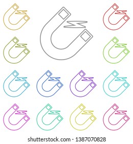 Magnet Icon multi color icon. Simple thin line, outline vector of Education icons for UI and UX, website or mobile application