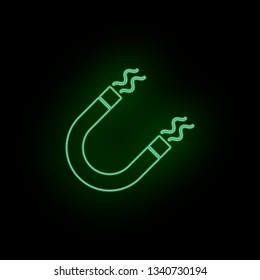 Magnet, icon, neon .Biotechnology and Science, Chemical laboratory. Can be used for infographic and presendation - Vector icon