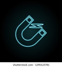 Magnet icon in neon style. Simple thin line, outline vector of education icons for UI and UX, website or mobile application