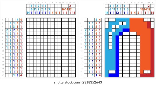 Magnet Icon Nonogram Pixel Art, Magnetic Field Producing Material Vector Art Illustration, Logic Puzzle Game Griddlers, Pic-A-Pix Picture Paint By Numbers