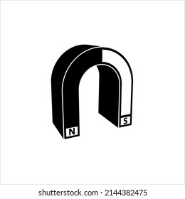 Magnet Icon, North Pole, South Pole Vector Art Illustration