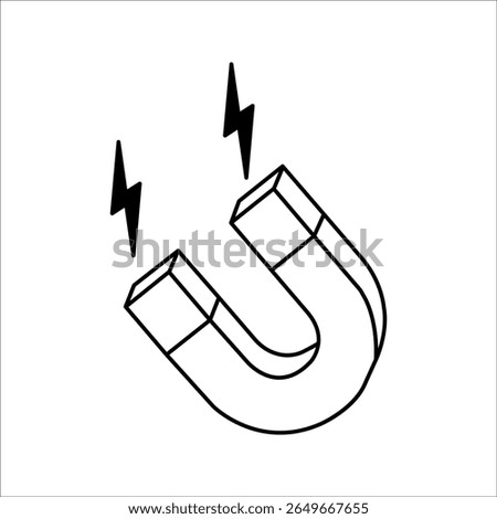 Magnet icon on white isolated background. High quality editable strokes for mobile apps, web design, websites, online stores, etc.