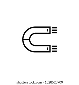 magnet icon, outline black style