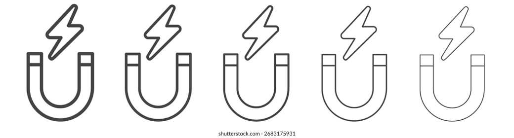 Ícone de ímã contorno ilustração símbolo de vetor