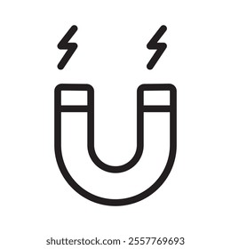 Magnet icon Outline vector for web ui